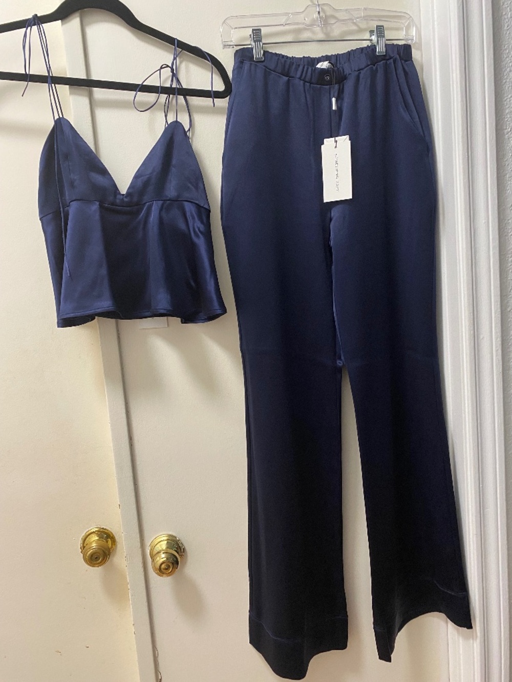 New Something Navy Size Small Navy Top and Pants Set